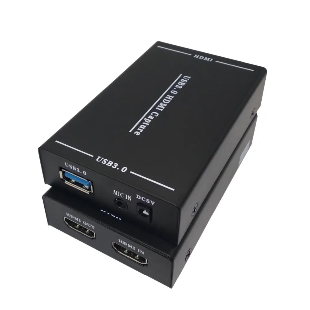 HDMI to USB3.0 capture with micphone 4K HD game card driverless installation KVM switch | Компьютеры и офис