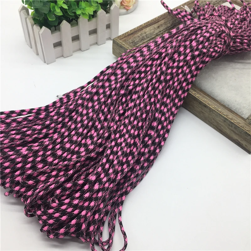 10 yards 4mm Width 7 Strand Parachute Cord Camping Hiking Tent Binding Rope Bracelets Wholesale #01Pink | Дом и сад