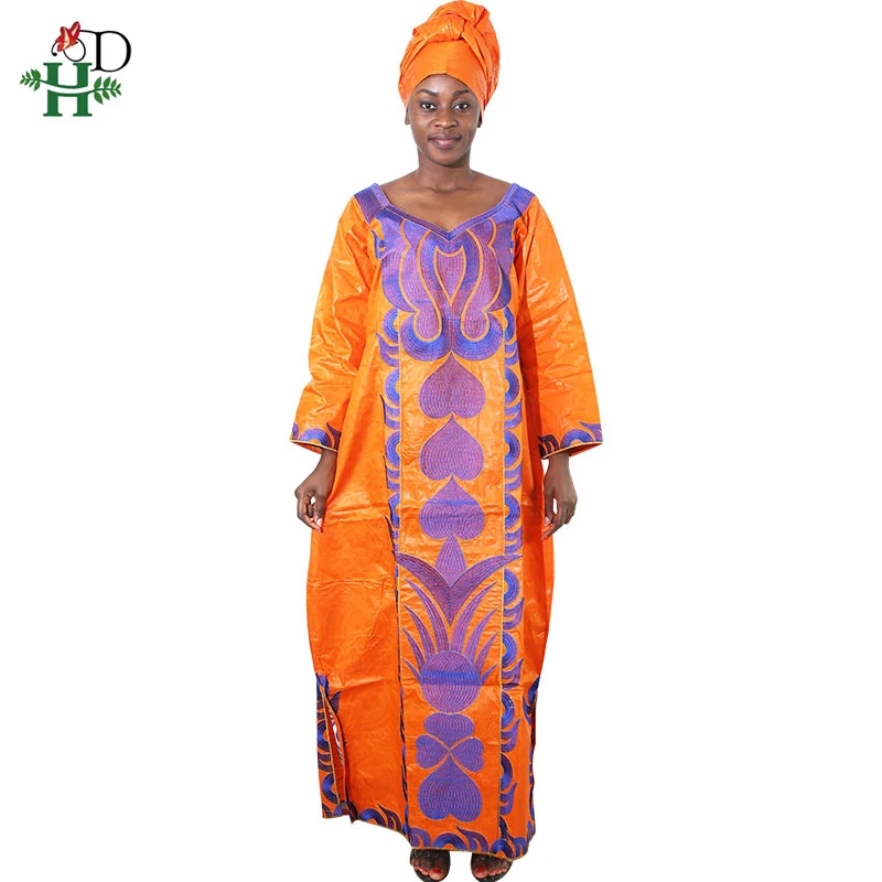 Женское платье в африканском стиле H & D длинное Анкары с длинным рукавом