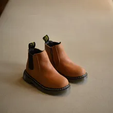 Nouvelle Arrivée! 2016 Automne hiver confortable filles bottes Enfant en cuir Véritable Martin bottes Enfant de mode Cheville bottes enfants chaussures