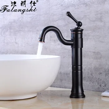 

Black Antique Art Basin on The Basin Retro Bathroom Faucet Raised Basin Surface Hot and Cold Copper European Faucet JU-7