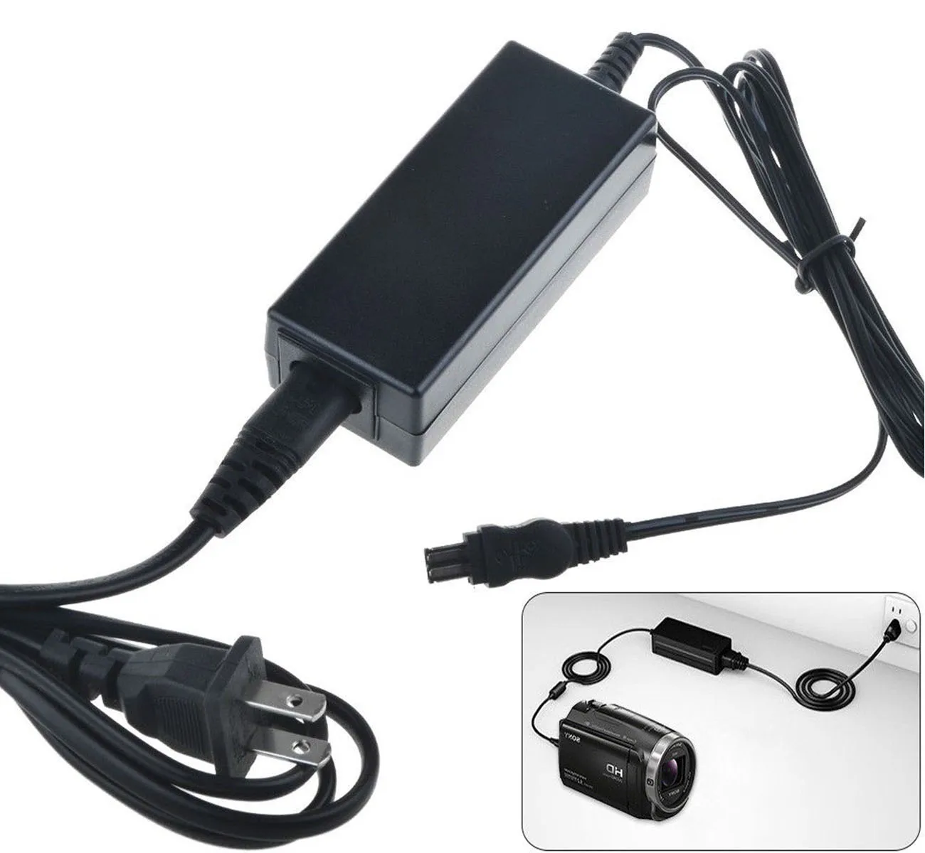 Fuente De Alimentación Vhbw Para Sony Handycam DCR-HC27E, HC30, HC26E Y HC32, Compatible Con AC-L20, Salida 8.4V Y 1.5A, Cable De 2 Metros, Ideal Para Estudio