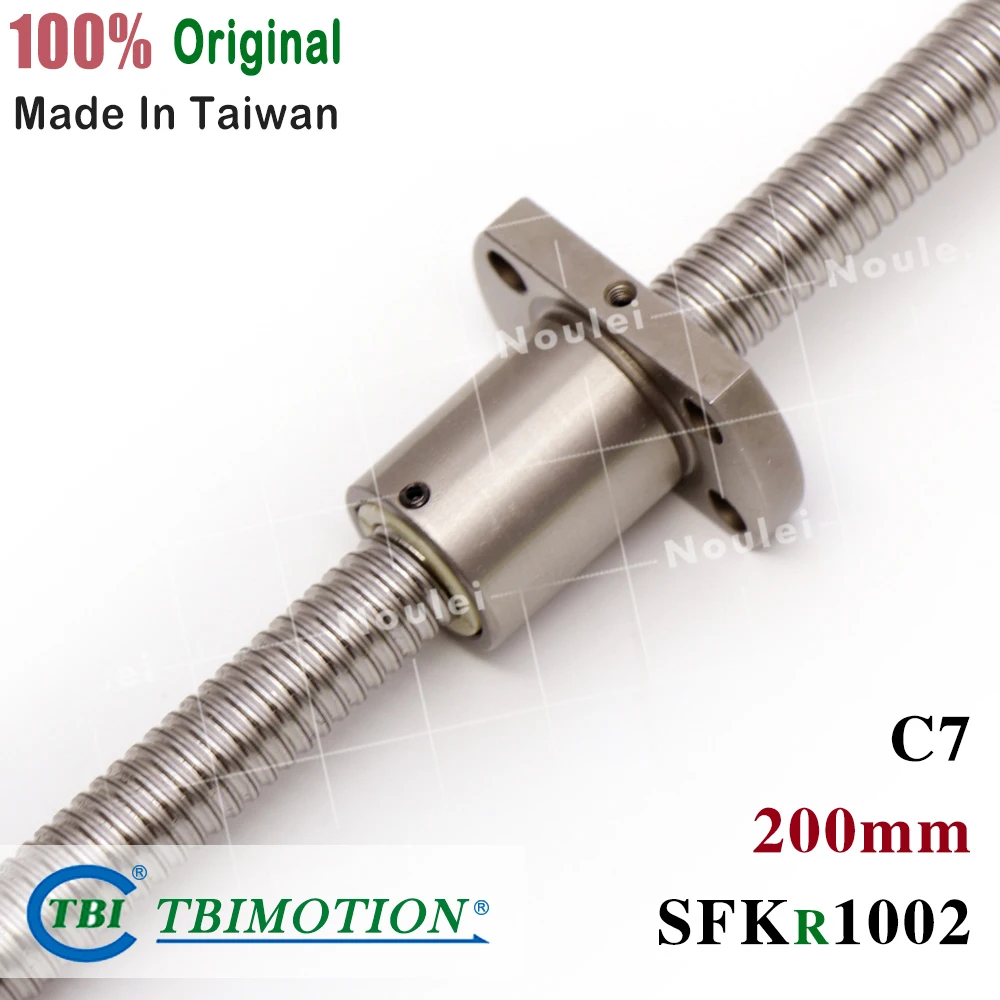 

TBI 10mm ballscrew 1002 200mm with SFK Flange Nut SFK1002 2mm Lead Pitch miniature Rolled CNC Parts