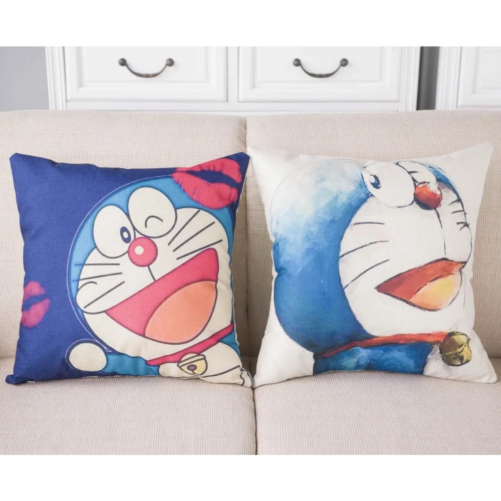 

DORAEMON Decorative Throw Pillow Case Cushion 18"x 18" Zippered Cover Animation Cartoon Character Cushion cover