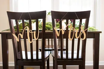 

Wood Mr and Mrs Rustic Wedding Chair Signs - Wedding Reception Decor - Set of Two Signs