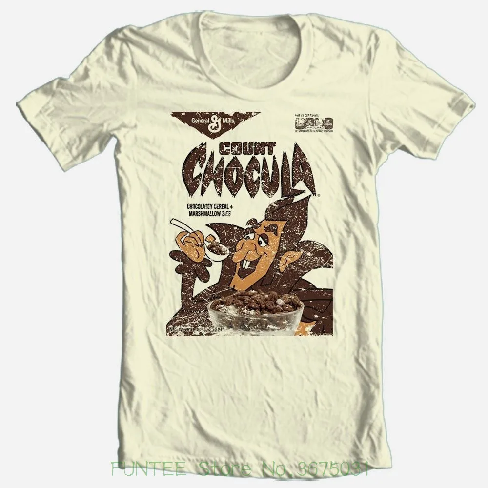 

Print Tee Shirts Count Chocula T Shirt Monster Cereal Boo Berry Frankenberry Retro Cotton Tee