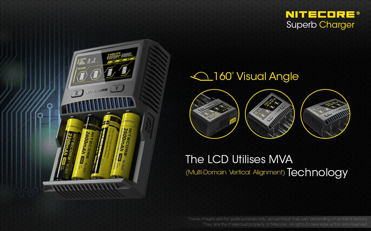 Официальный Nitecore UM4 UM2 SC4 USB QC зарядное устройство интеллектуальная схема глобальная страховка Li-Ion AA AAA 18650 21700 26650