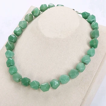 

Green Aventurine Jade Women Necklace Natural Crystal Classic Irregular Stone Symbols Reiki Knotted Amazonite Jewelry Body chain