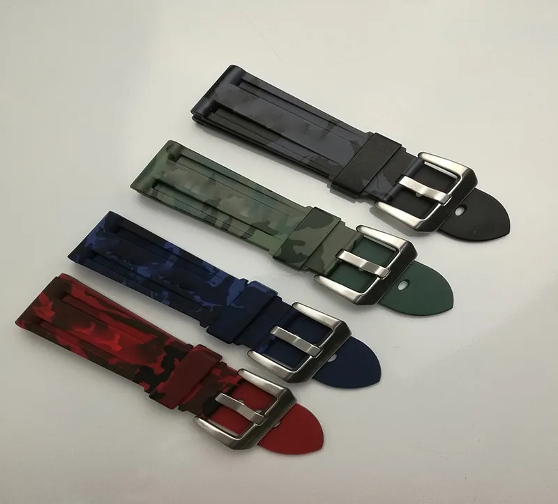 Watch Accessories Rubber strap suitable for use with for Panerai PAM111 camouflage 24mm