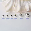 Solide 925 Sterling argent sans couture perles à facettes rond entretoise miroir Surface coupe perle en vrac pour la fabrication de bijoux 2 mm 3mm ,1pc ► Photo 2/3