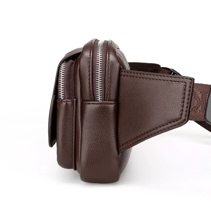 Feidikabolo جديد أسلوب جلد الرجال الخصر حزم multifunction hiqh الجودة الرجال الخصر حقيبة عارضة الصدر حزمة الخصر حزمة فاني حزمة