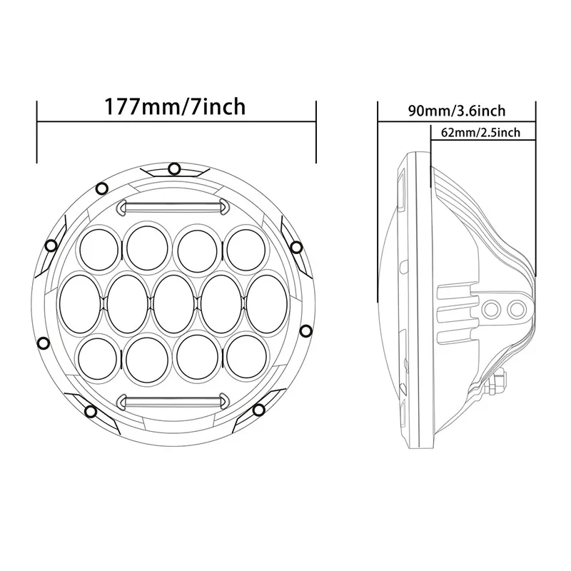 Headlight for Harley Yamaha Hummer Jeep (10)