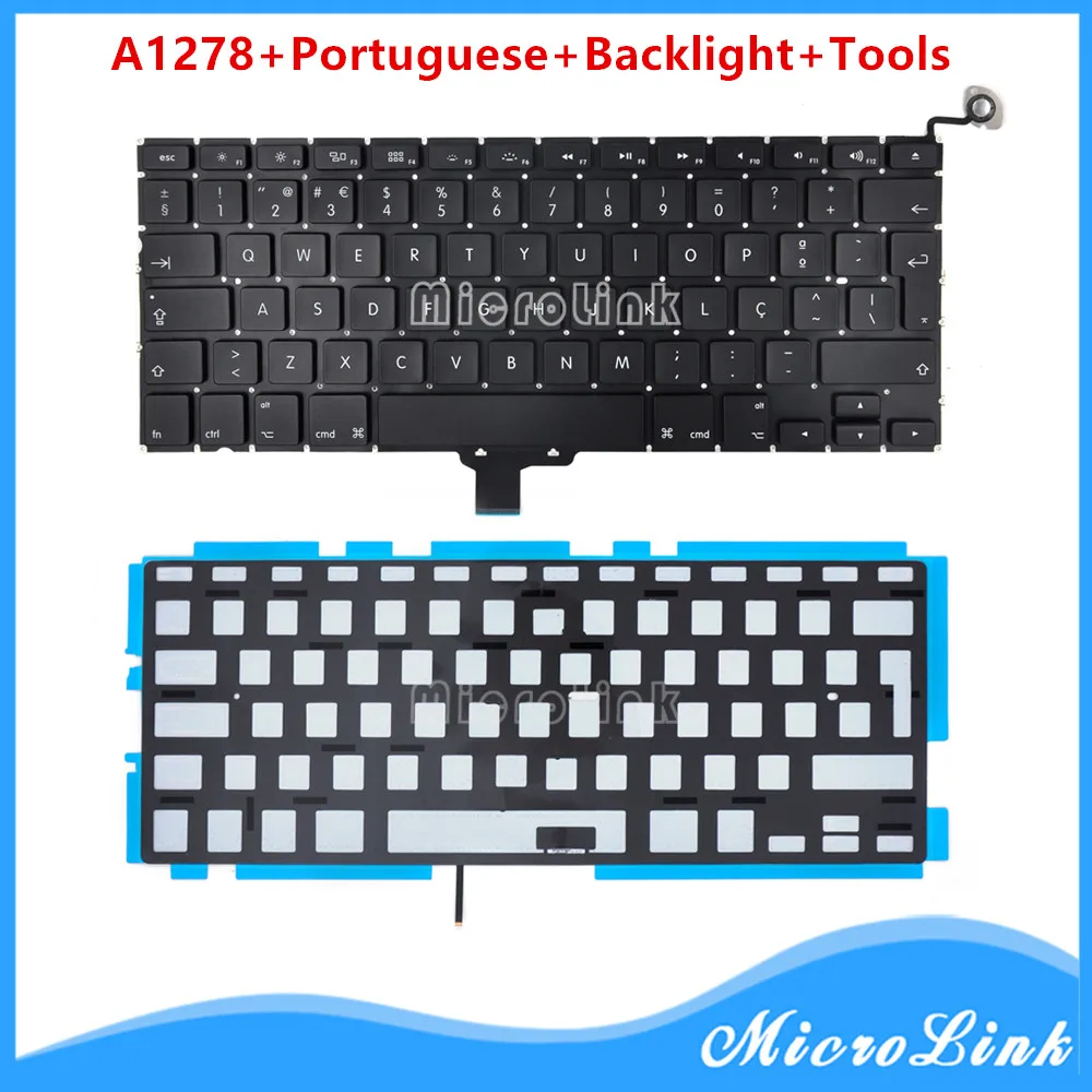 

OEM NEW Keyboard for Macbook Pro 13" A1278 Portuguese Keyboard Potugal+Backlight Backlit 2009 2010 2011 2012 Years A1278 Cover