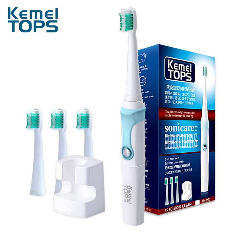 

Kemei 360 Degrees Chargeable Electric Toothbrush Ultrasonic Whitening Teeth 30000/SEC Professional Teeth Protection Brush 907