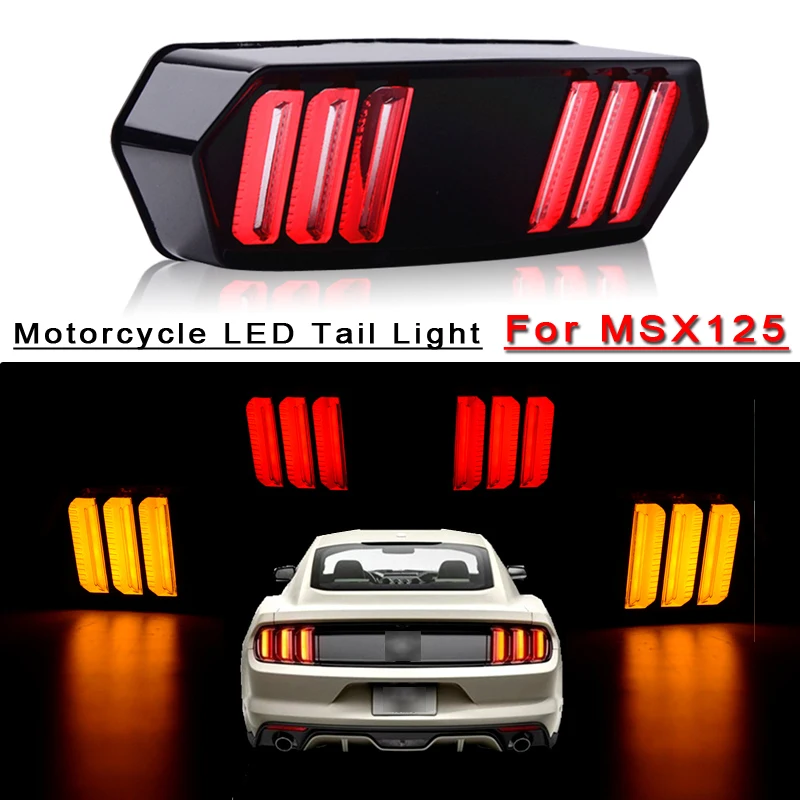 

For Honda MSX125 CBR650F CTX700 CTX700N Motorcycle LED Tail Light Running Turn Signal Indicator Lamp Stop Brake Rear Warning