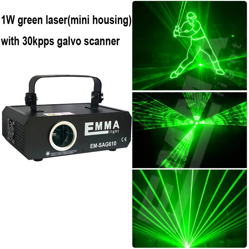 

1000mw 1 watt Green Laser Projector Professional Stage Lighting Effect ILDA DMX 512 Scanner DJ Disco Party Show Lights