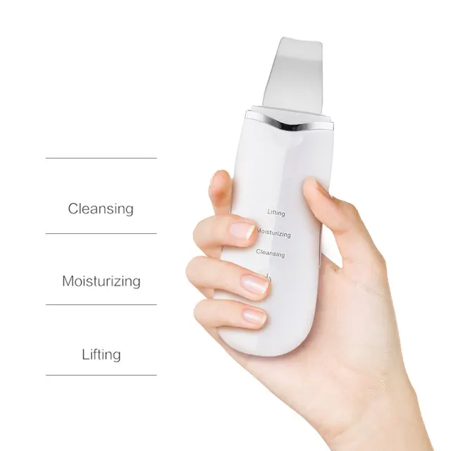 USHOW Rechargeable Ultrasonic Face Skin Scrubber Facial Cleaner Blackhead Removal Cleaner Exfoliating Pore Cleaner Tools