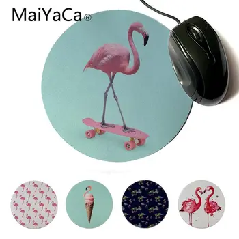 

MaiYaCa Personalized Cool Fashion Skate Flamingo Modern Mouse Pads Customized Your Own Style Round Mouse pads