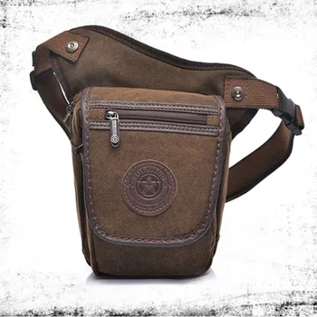 

Men Canvas Drop Leg Bag Cross Body Messenger Shoulder Bags Bum Belt Hip Military Riding Assault Cell Phone Fanny Waist Pack