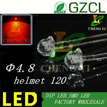 

(CE&Rosh)Red 5MM helmet led 120 wide view angle 620-630nm 1.7-2.2V(4.8mm DIP LED)