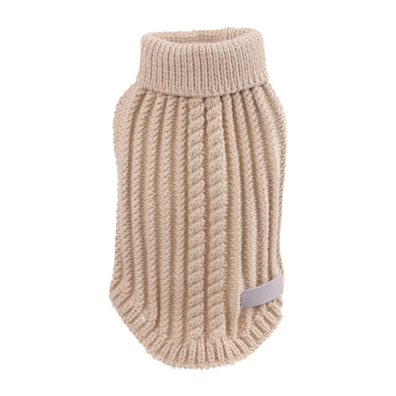 

Dog Clothes High Collar Woolen Knitwear Sweater Coat Straw-Rope Pet Dog Sweater Knit Apparel Pet Winter Wool Sweater