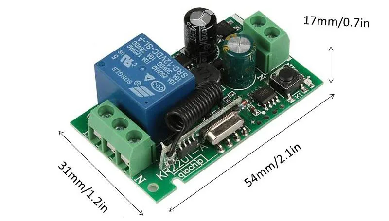 433MHz беспроводной универсальный пульт дистанционного управления AC 220V 1CH RF релейный приемник и передатчик, Универсальный светильник и лампочка управления