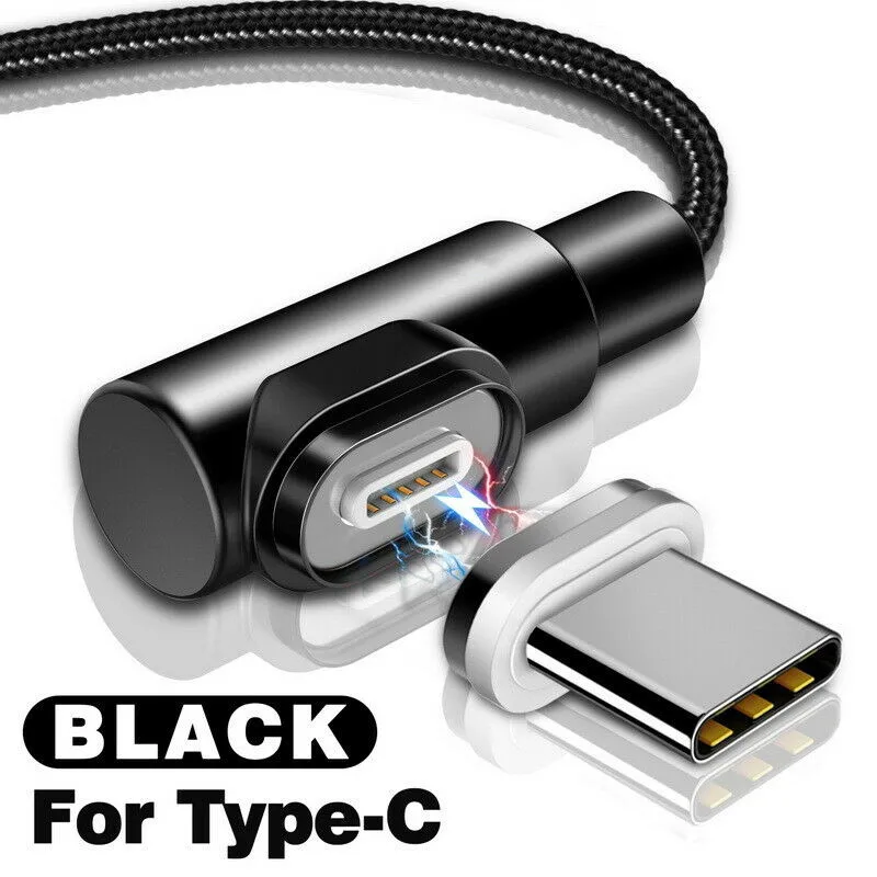 Магнитный кабель Micro USB кабель для быстрой зарядки type-C 1 м 3 а кабель для передачи данных нейлоновый Магнитный зарядный кабель для iPhone Xiaomi светодиодный