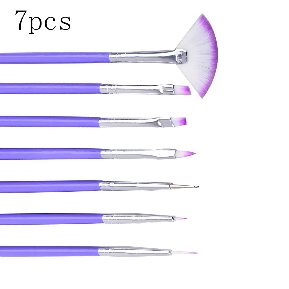 

New 3 Pcs&7pcs Acrylic Nail Art Brush Kit UV Gel Polish Painting Drawing Brushes Pen Nail Dotting Manicure Clean Brush Tools