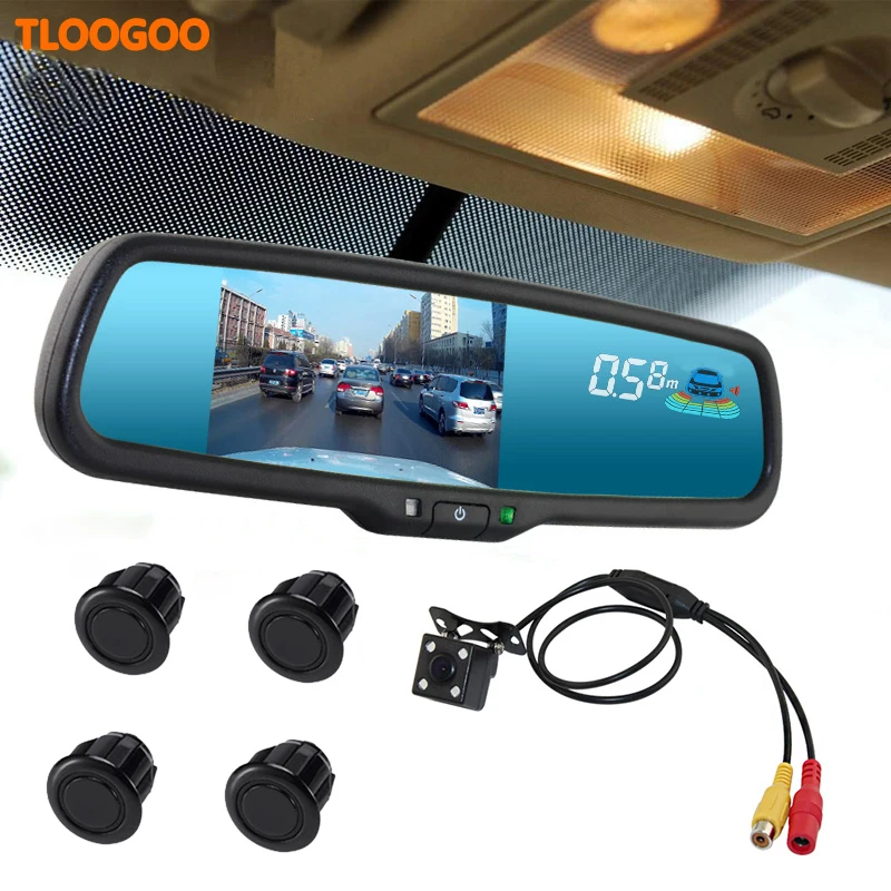 Зеркало заднего вида с 4 датчиками и камерой вида|rearview mirror dvr|mirror dvrgood dvr |