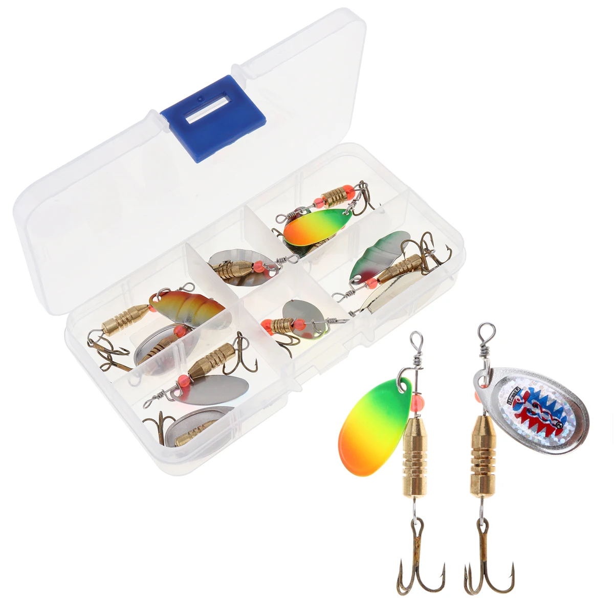 

11pcs/box Assorted Fishing Lures Wobblers Crankbaits Laser Spinners Spoon Lure Fishing Tackle Treble Hook Spinner Metal pesca