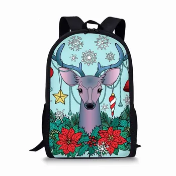 

Merry Christmas Moose Print Childrens Backpack Schoolbag deer School Bags Set Mochila Escolar Travel Shoulder Backpacks