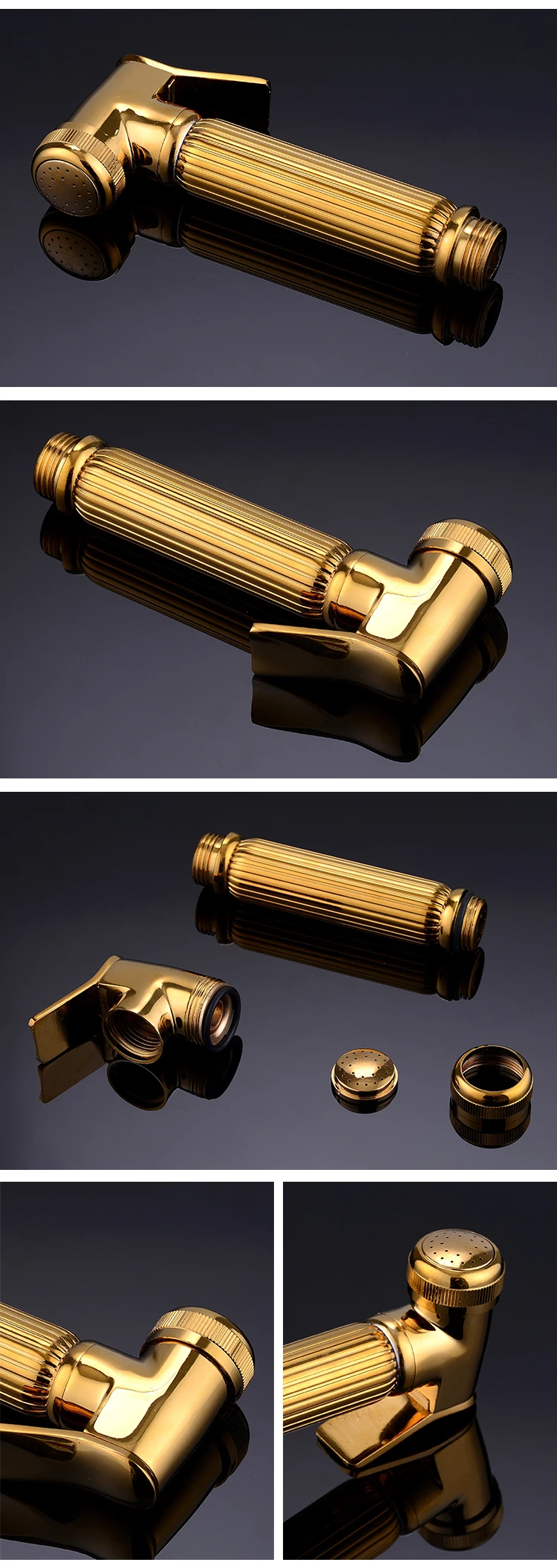 Factory wholesale high quality gold color copper bidet handheld sprayer