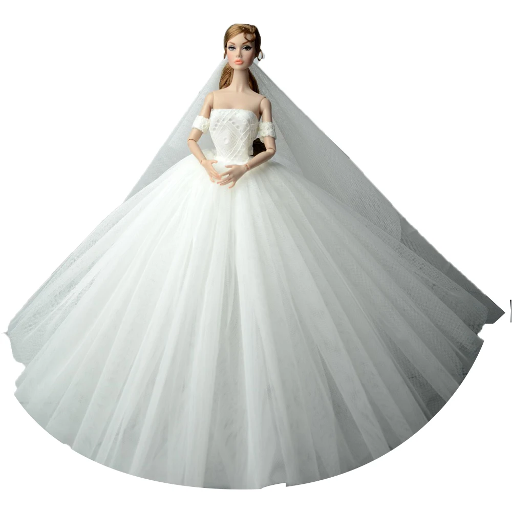 NK новейшее платье-кукла принцессы, костюм, элегантное кружевное свадебное платье для куклы Барби для 1/6 BJD, кукла, лучший подарок, игрушки JJ