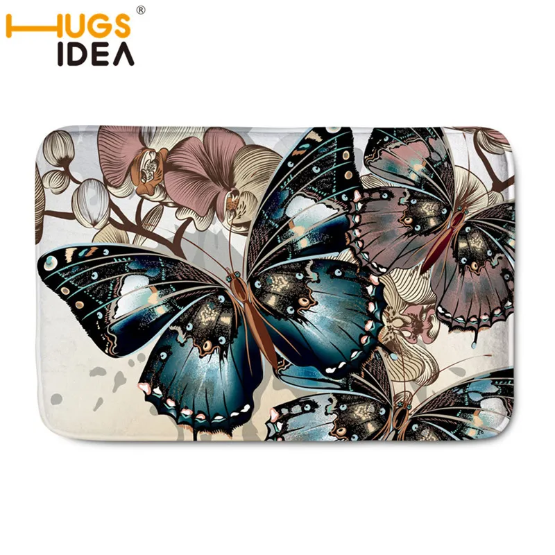 HUGSIDEA Красочные бабочки 3D печати ковры креативные Нескользящие коврики для гостиной украшения дома фланель Alfombra