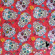 105X100 см красный фон сахарный череп хлопчатобумажная ткань для женщин платье швейная одежда лоскутное шитье DIY-AFCK061