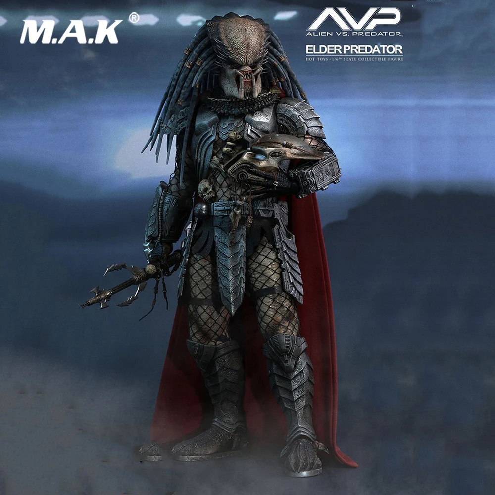 

1/6 Scale Full Set Elder Predator Action Figure AVP HT MMS325 Hot Toys Doll Model Gift Box Set for Fans Collection Gift