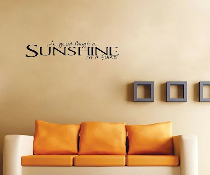 New Arrival A Good Laugh Is Sunshine Diy Waterproof Vinyl Quote Art