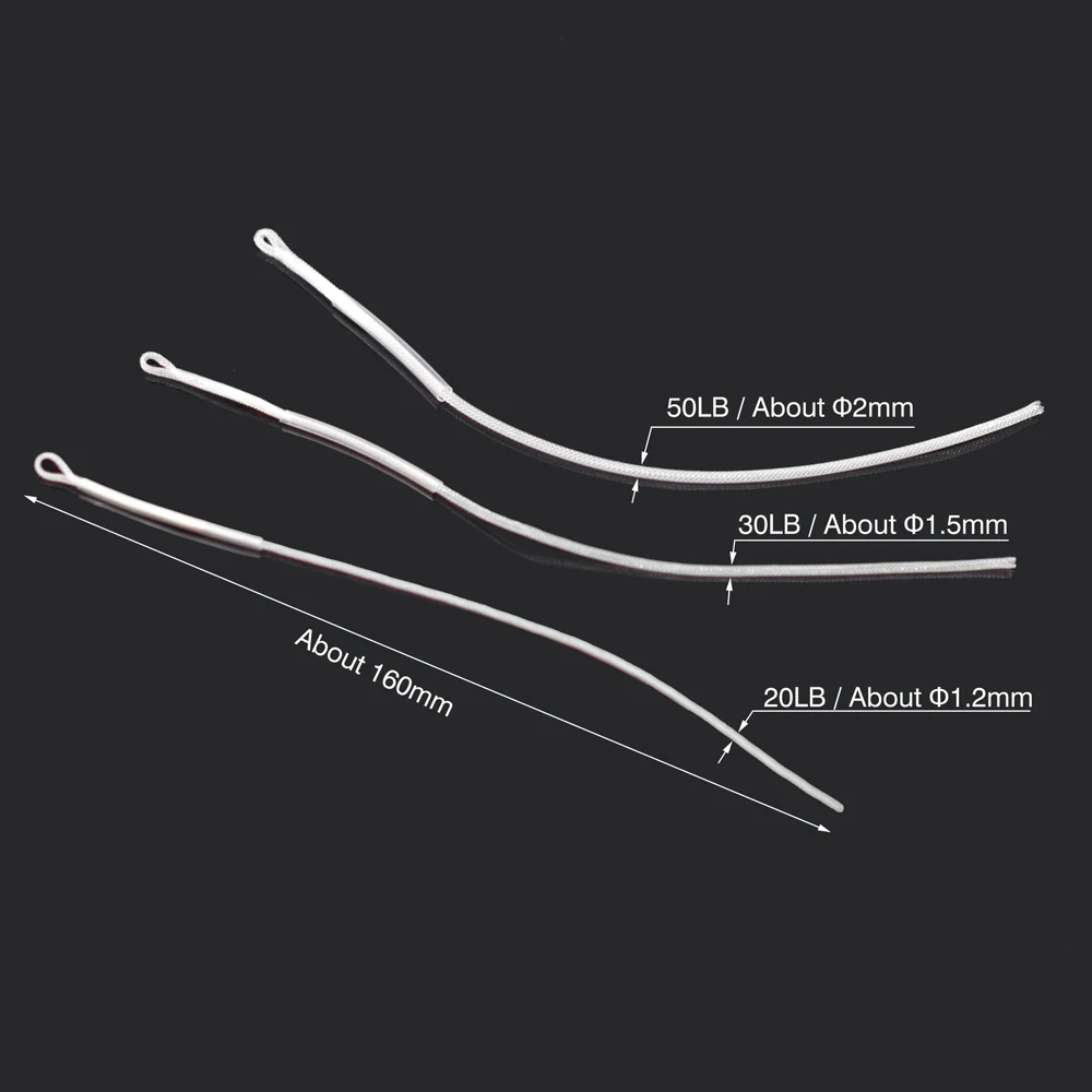 MNFT 12 Pcs عالية القوة صنارة صيد السمك بذبابة الصيد الصناعية حلقة موصل 20LB/30LB/50LB النايلون مضفر زعيم الحلقات ل يطير خط