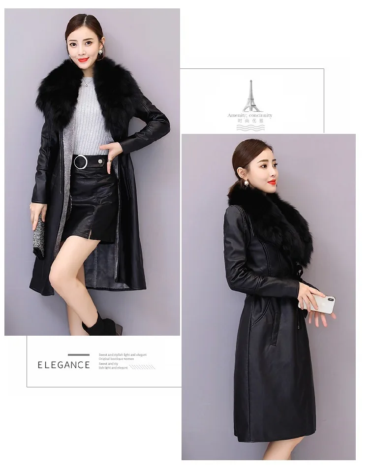 Winter Commute Long Sleeve Elegant Slim Leather Jacket Female Clothing Chaquetas Mujer Manteau Femme Hiver Coat Women