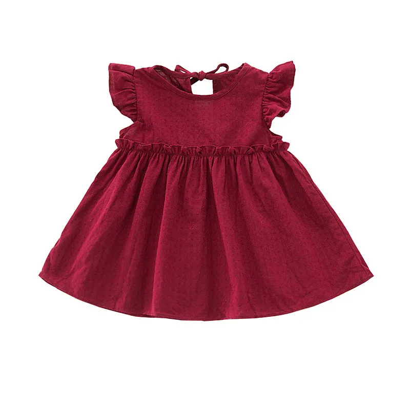 LILIGIRL Ruffle Sleeve Kids Summer Dress for Girls Blouses Tops Linen Elegant Princess Party Dresses Baby Shirts Clothes