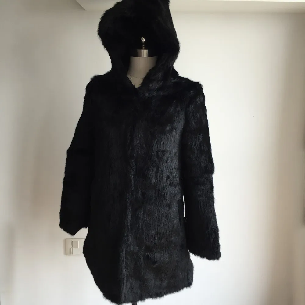 Низкая распродажа, настоящий цельный мех кролика, длинное пальто, натуральный кроличий мех, пальто для женщин, длинная куртка, модный тренд, мех, KAH508