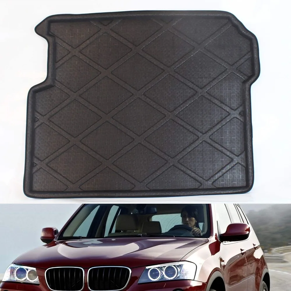 Trunk Cargo Floor Mat Rubber Floor Black Rear Trunk Tray Boot