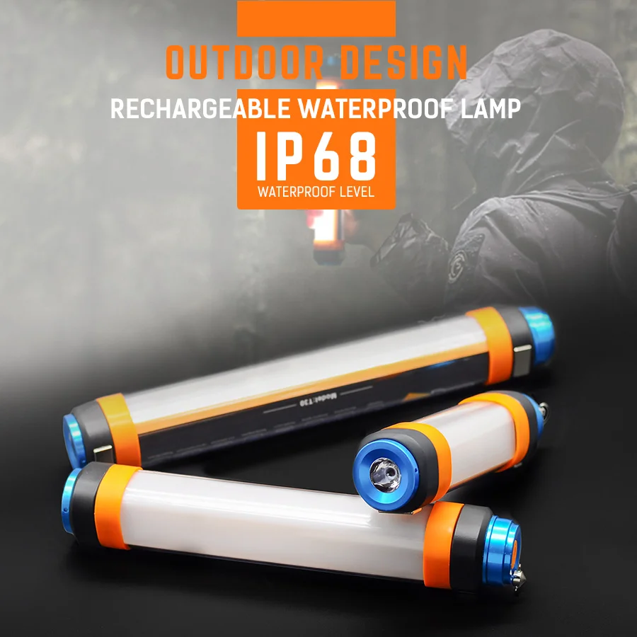 Magnet Tactical Torch Flashlight Rechargeable Powerbank Camping Light Waterproof Multifunction Anti Mosquito Light Wolf Stick