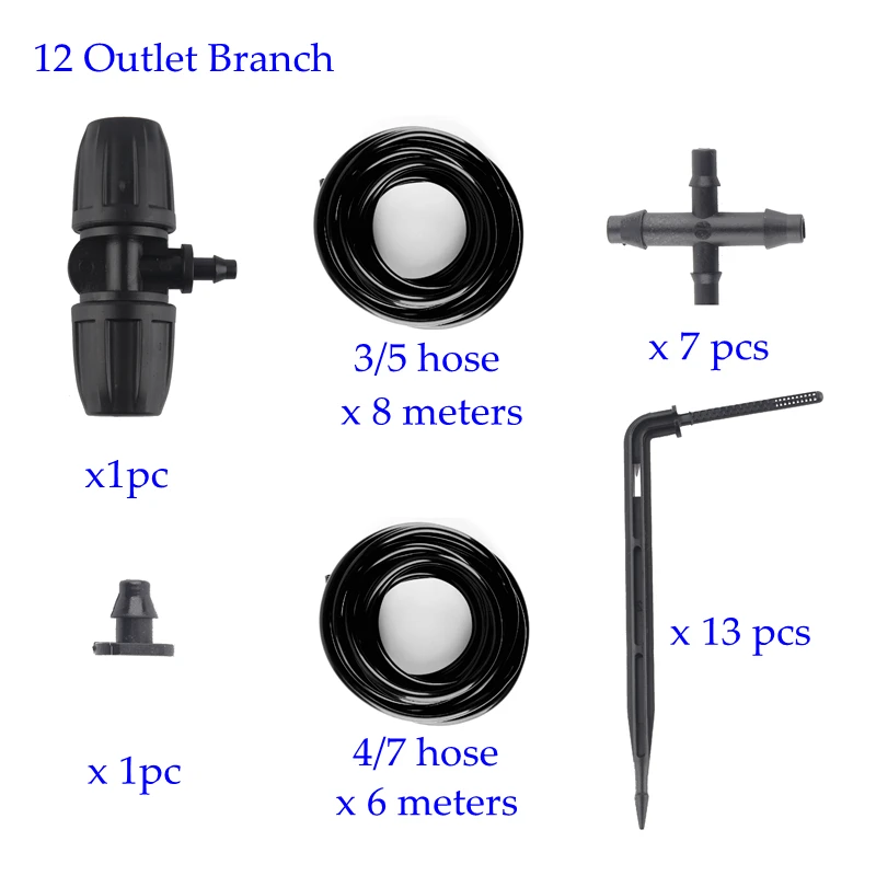 Капельного полива и орошения Системы 8/12/16 Выход садовый точечный полив Системы микроорошение зеленый орошение шлангом комплект