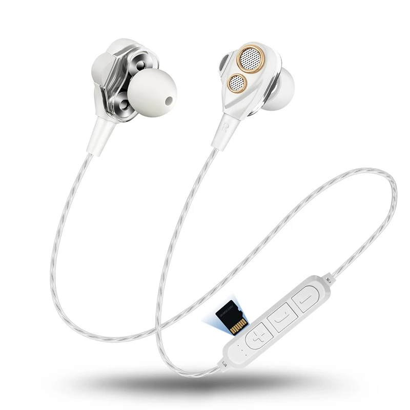 Four Speakers 6D Surround Sound Bluetooth Earphones With TF Card Play Stereo Bass Sport Wireless Headphone For Mobile Phone