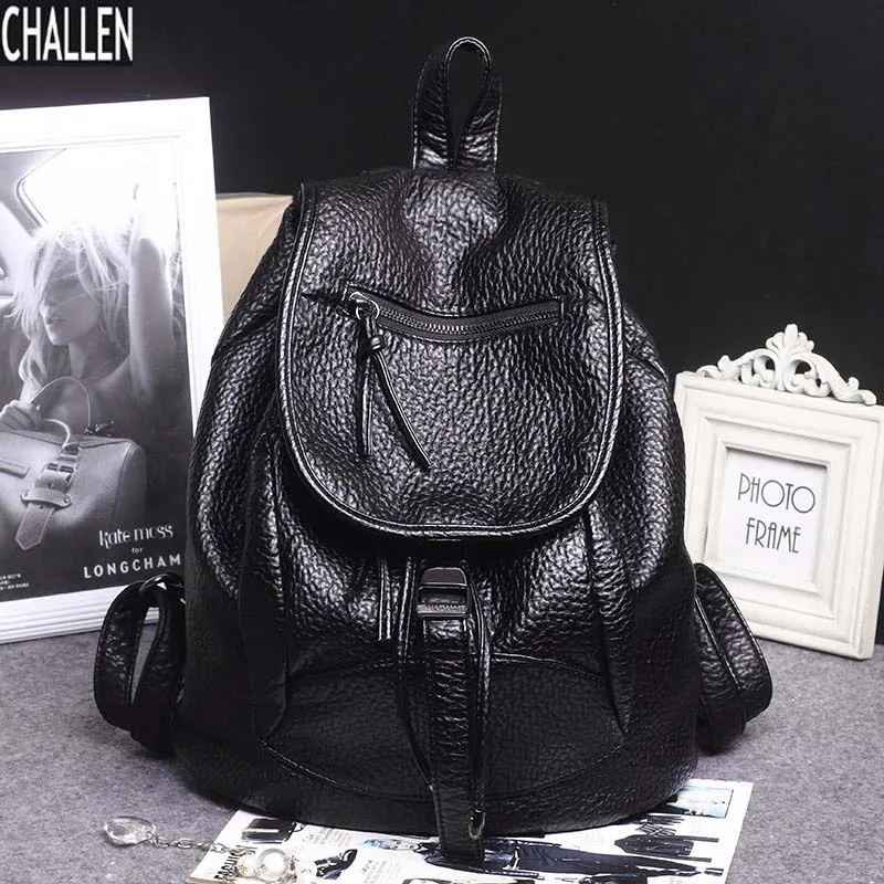 

Women Soft Leather Backpack Kpop New HOT SALE Large Capacity Waterproof Student Leisure Fashion Backpack Brand Free Shipping