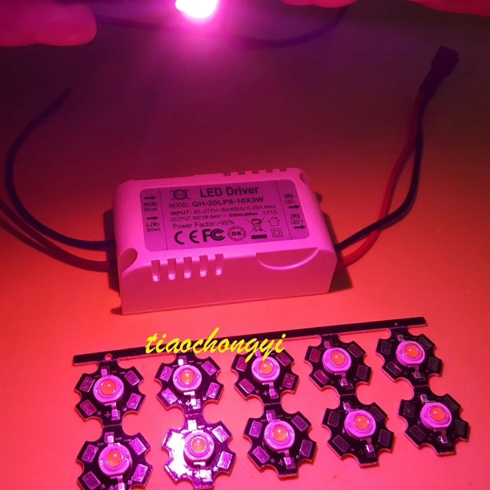 

10X 3 Вт растение полный спектр 380-840nm Высокая мощность LED + 6-10x3w драйвер