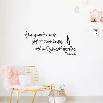 

New arrival Inspirational Wall Decal Stickers for girls , Elizabeth Taylor quotes--put on some lipstick for Teenage art decor