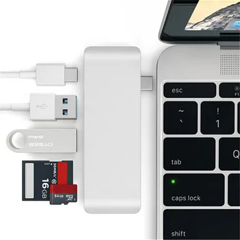 

USB Hub 3.0 with Power Adapter 3.0 USB Hub Card Reader Ethernet Switch Charger 5 in 1 Hubs Switch Splitter with Power Adapter