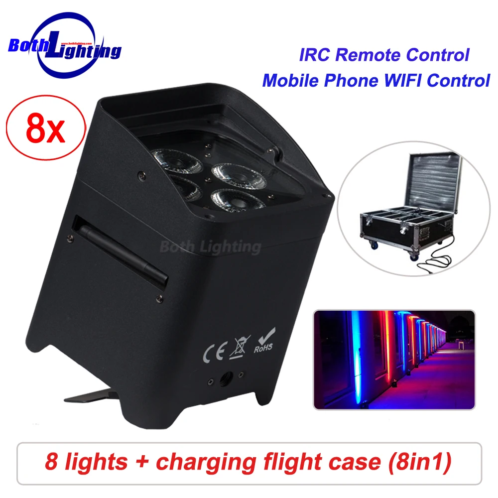 Батарея par light wifi и пульт дистанционного управления SMART DJ 4x18 Вт RGBWA UV 6в1 беспроводный светодиодный сценический светильник для свадьбы